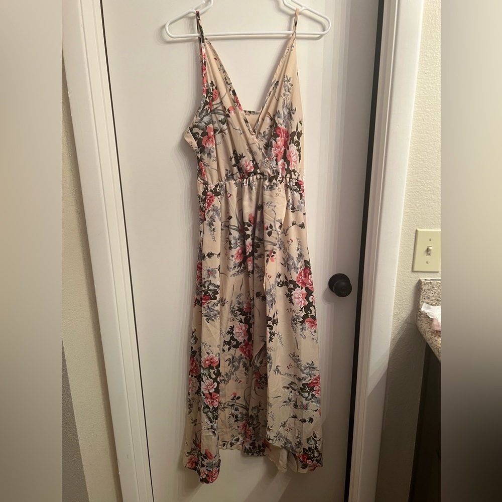 Shein Curve Spaghetti Strap Floral Dress